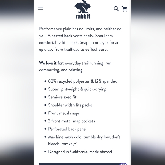 Men's Rabbit Light Blue High Country Short Sleeve Running Shirt - Picture 6 of 6